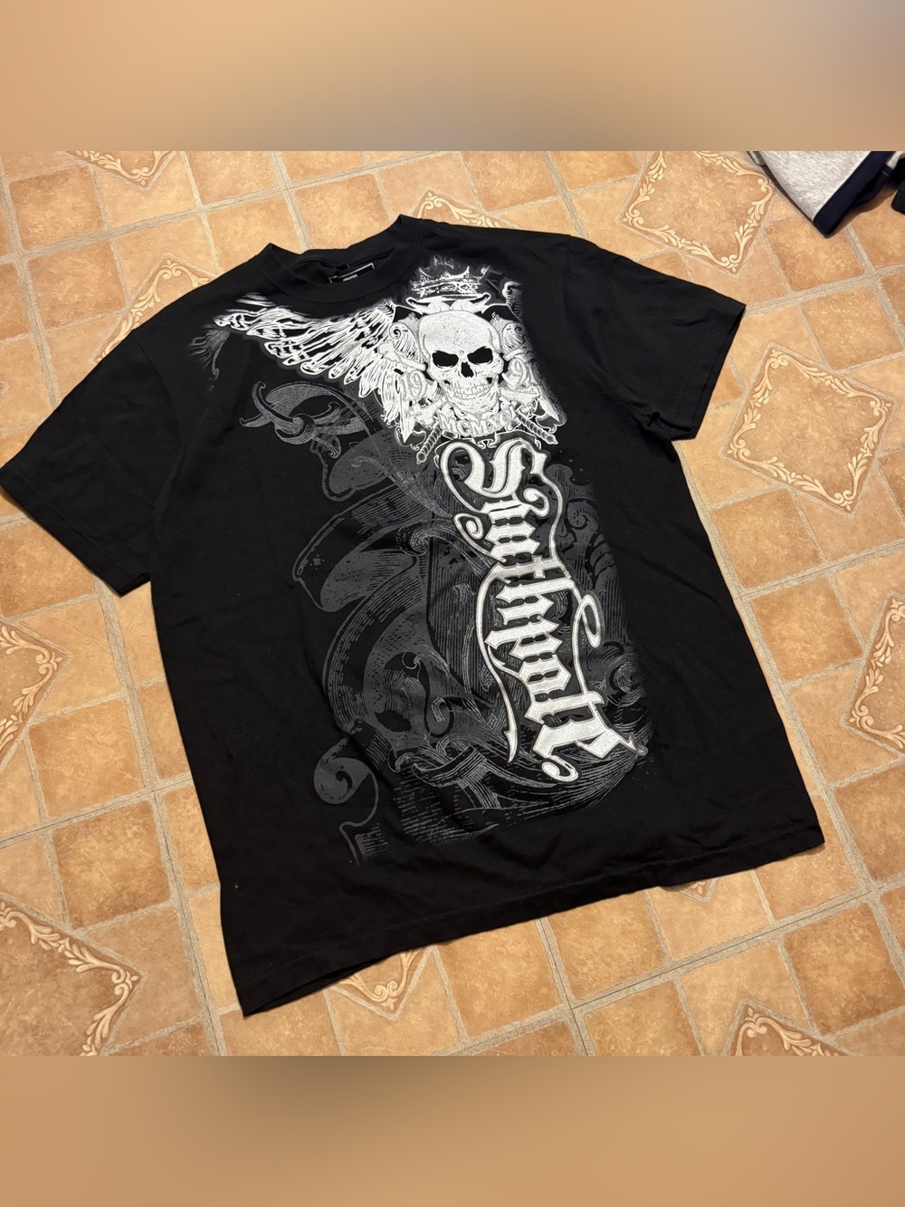 Vintage Southpole Graphic T-Shirt - Black / White (XL)